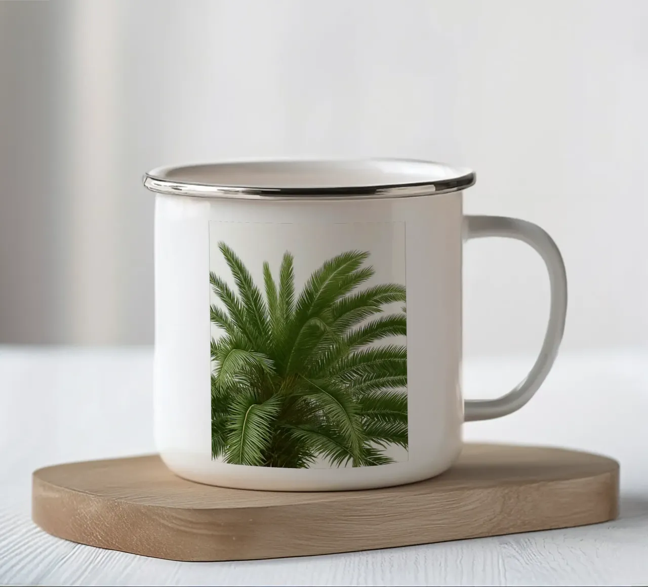Palma tropicale Green Vibes tazza in smalto da Casa Calm