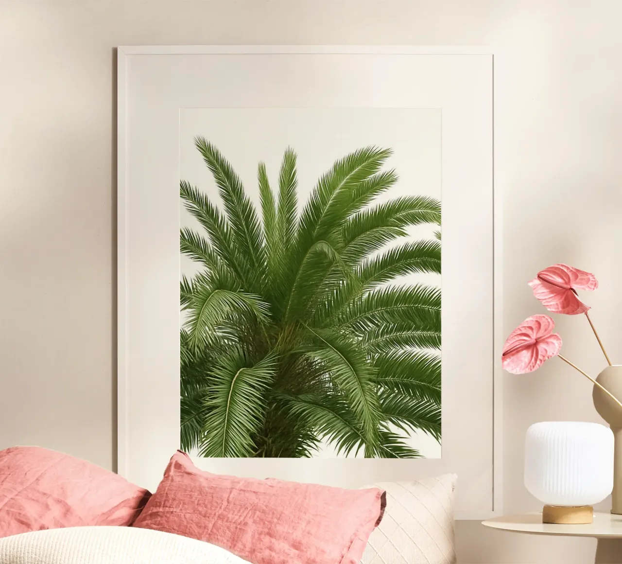 Palma tropicale Green Vibes poster con telaio in alluminio da Casa Calm
