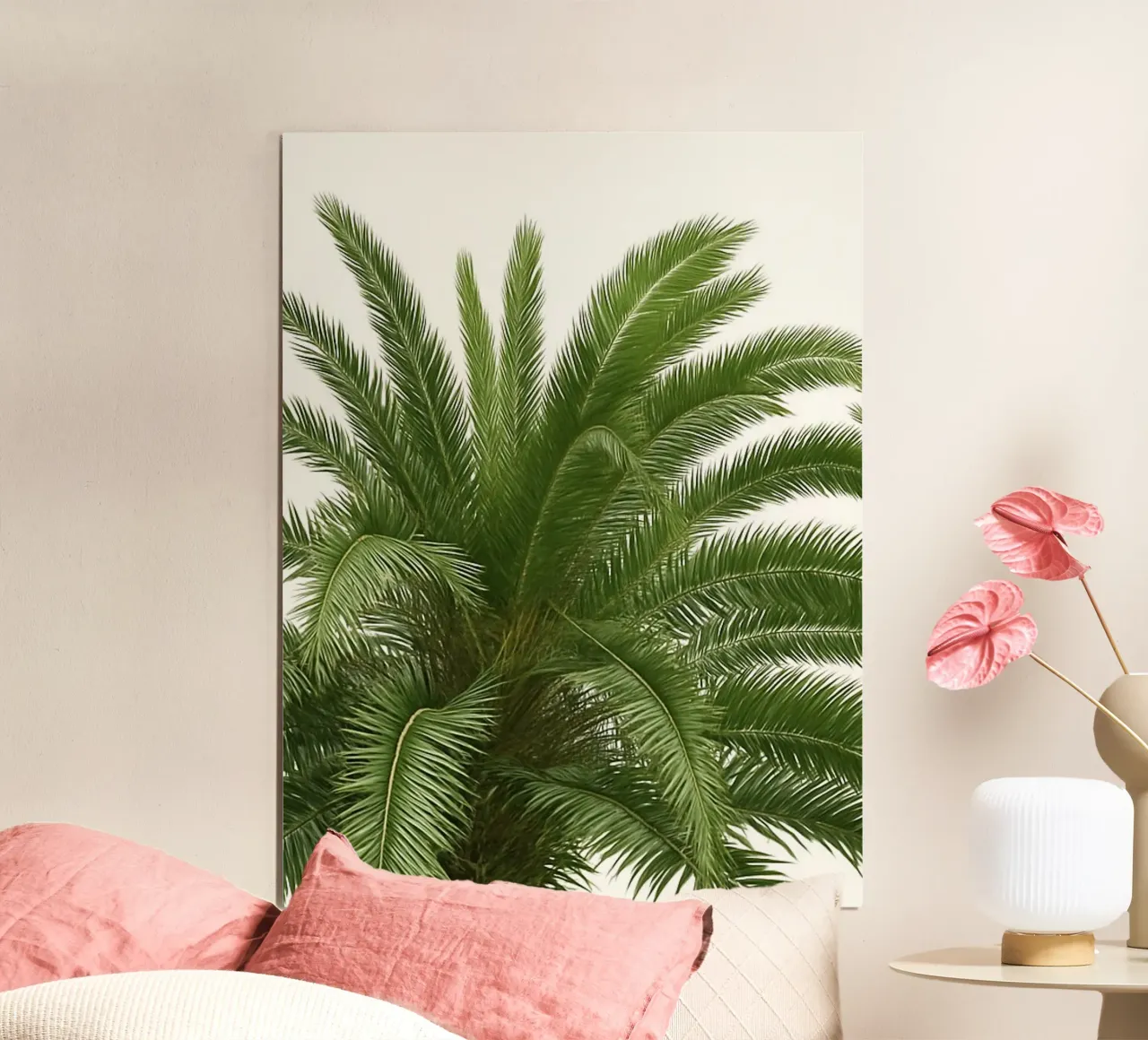 Palma tropicale Green Vibes poster con telaio in alluminio da Casa Calm