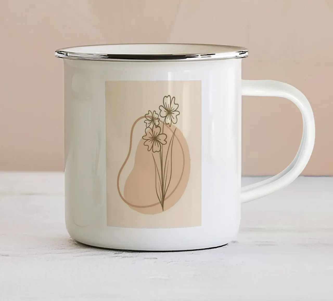 line shape flower tazza in smalto da Good days