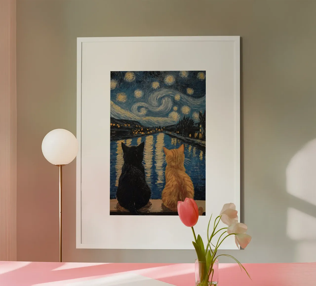 couple cat on lake poster da Good days