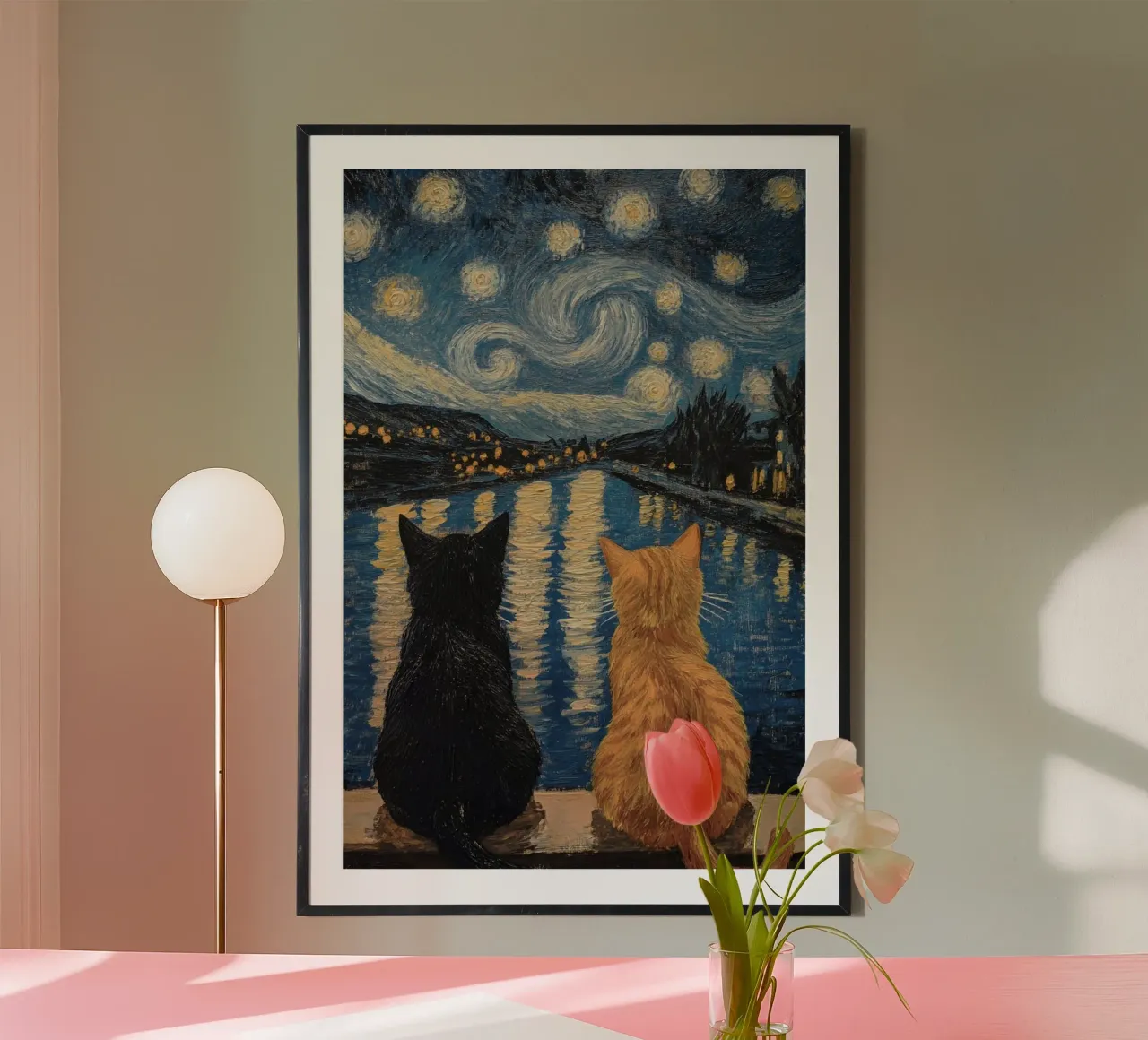 couple cat on lake poster da Good days