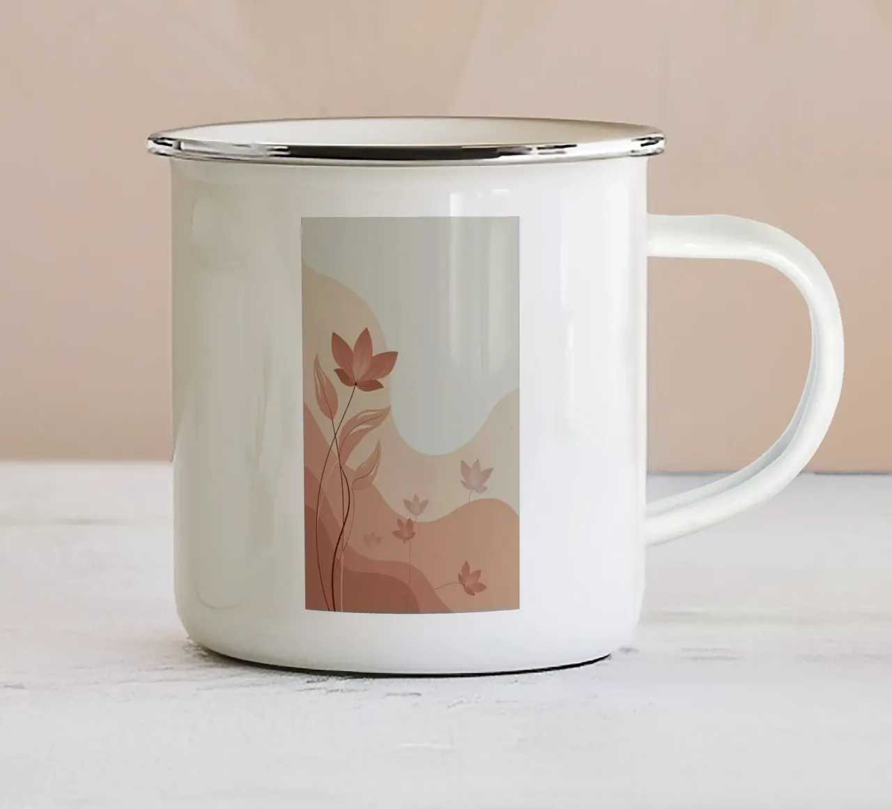 curve line nature flower tazza in smalto da Good days