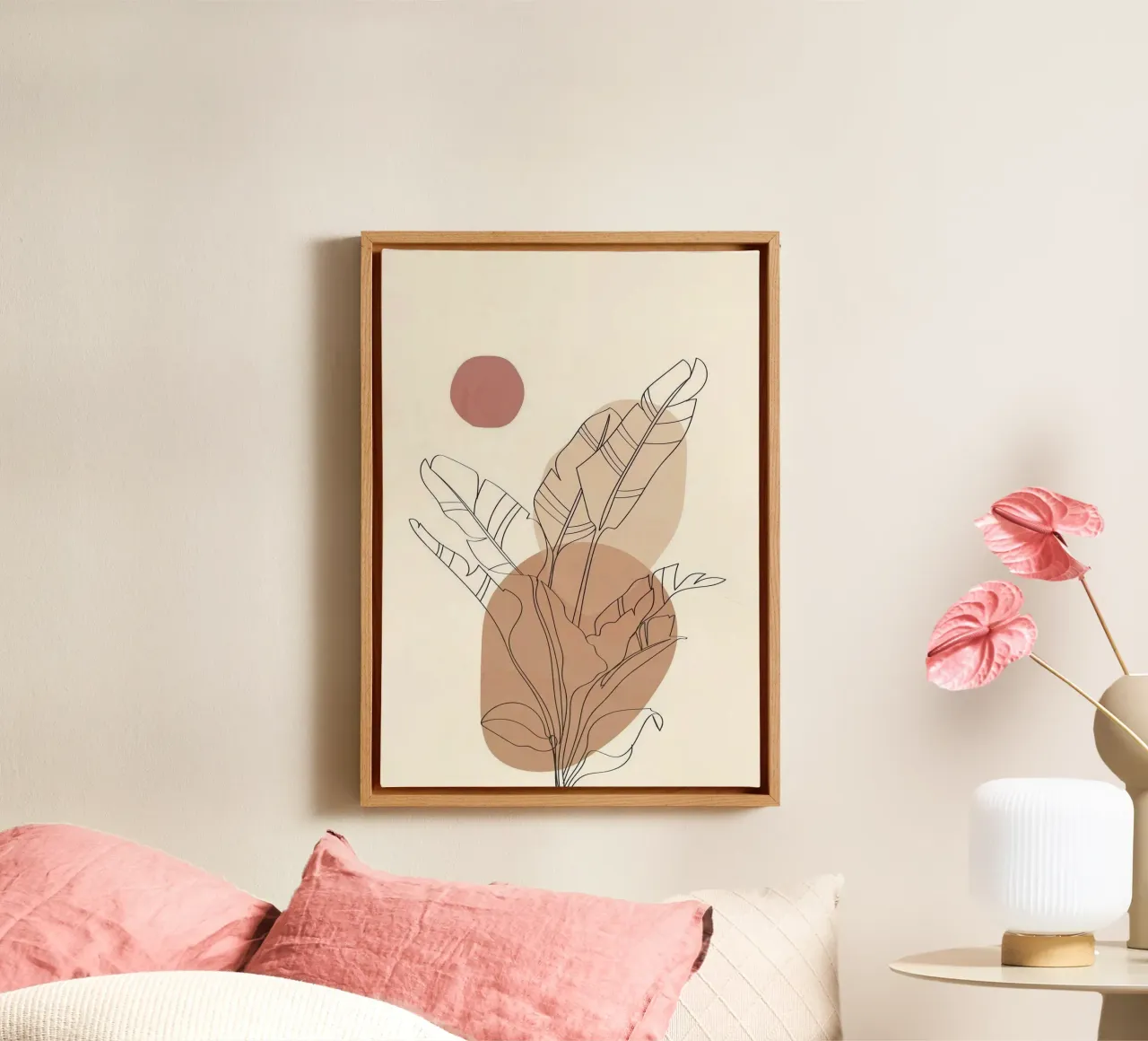 line of tree and shape tela con Cornice a cassetta da lily