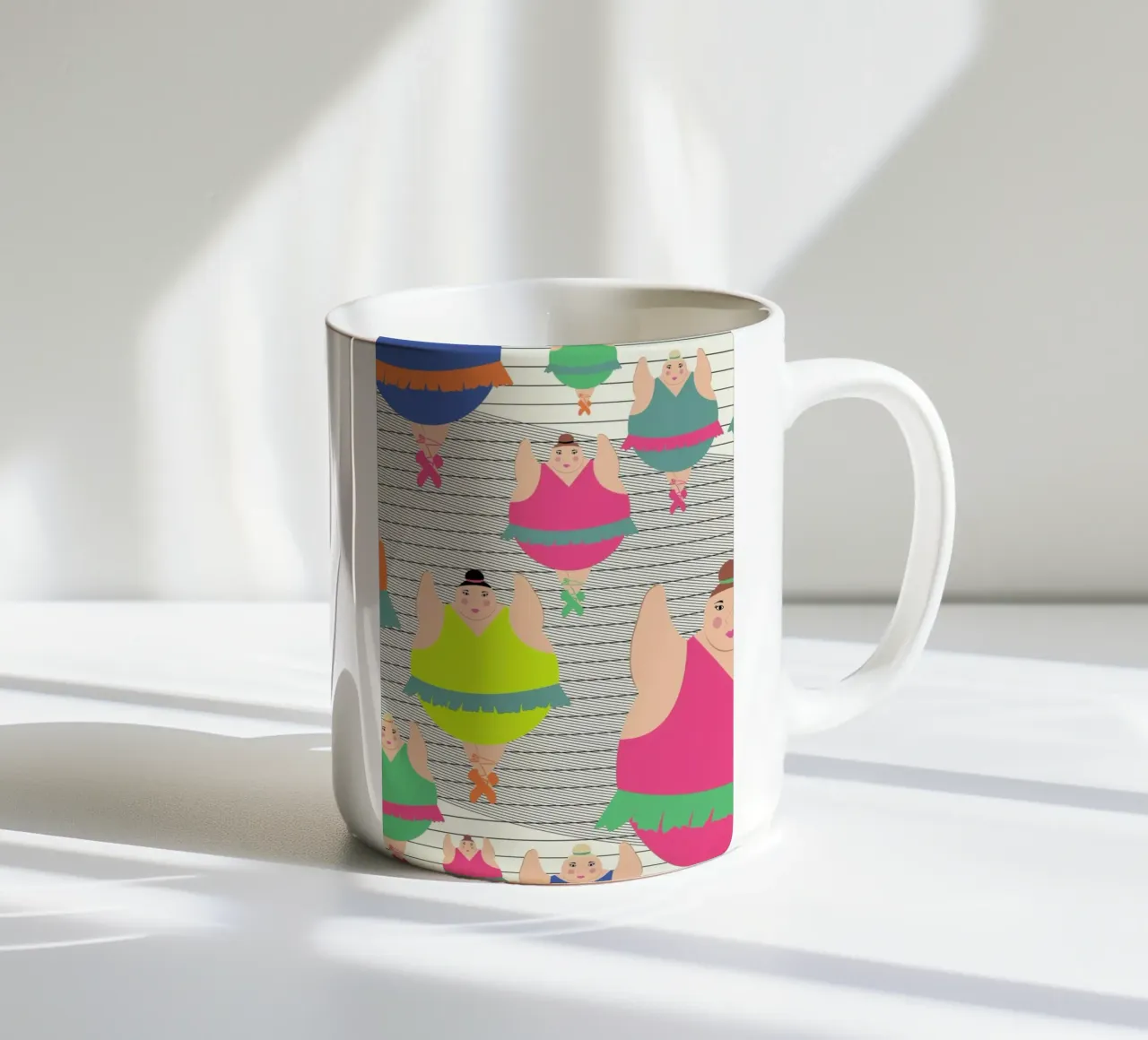 Modern Dancers ceramic mug by Maria Kritzas