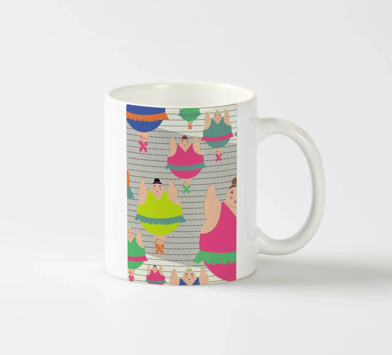 Modern Dancers ceramic mug by Maria Kritzas