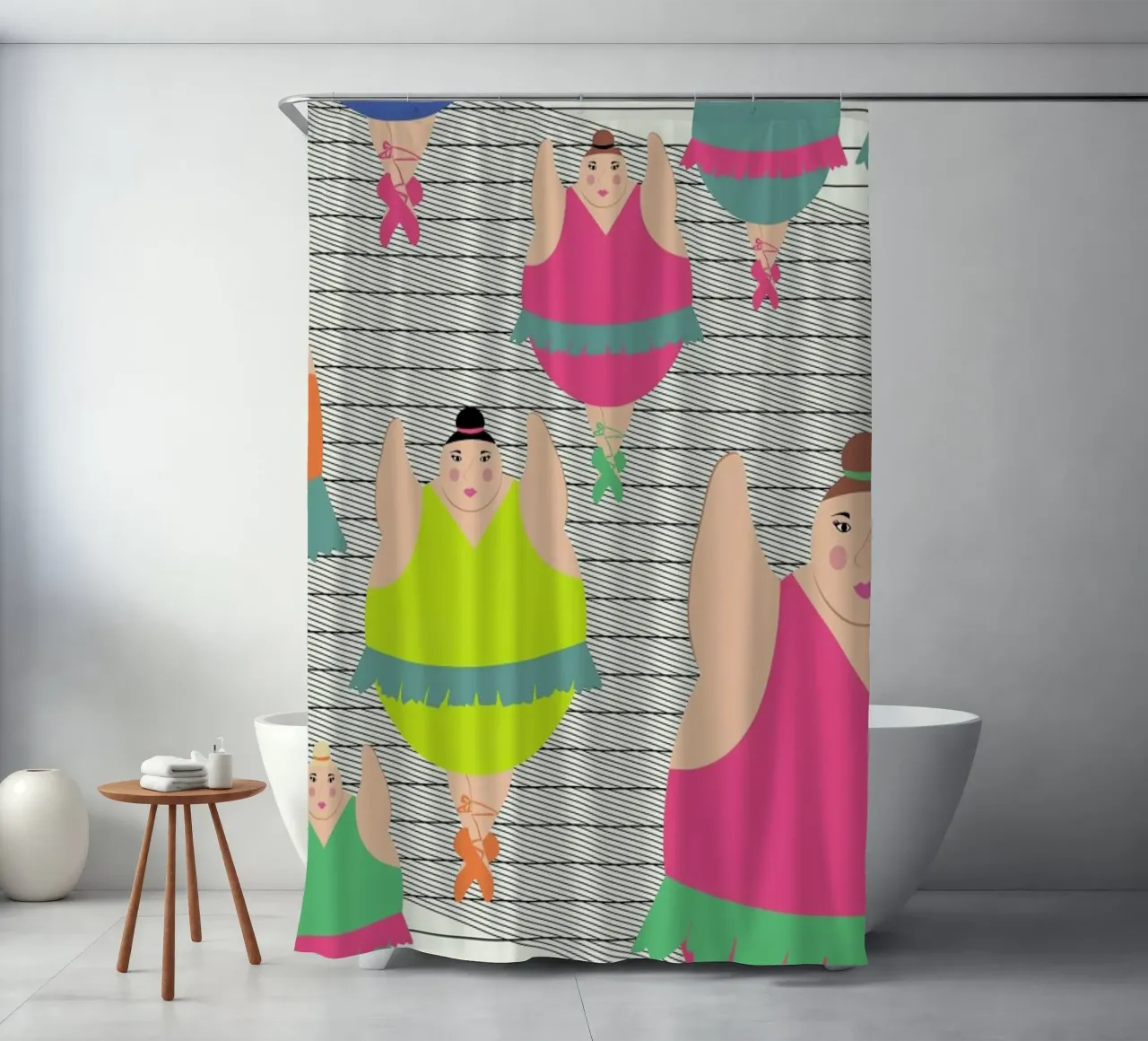 Modern Dancers shower curtain by Maria Kritzas