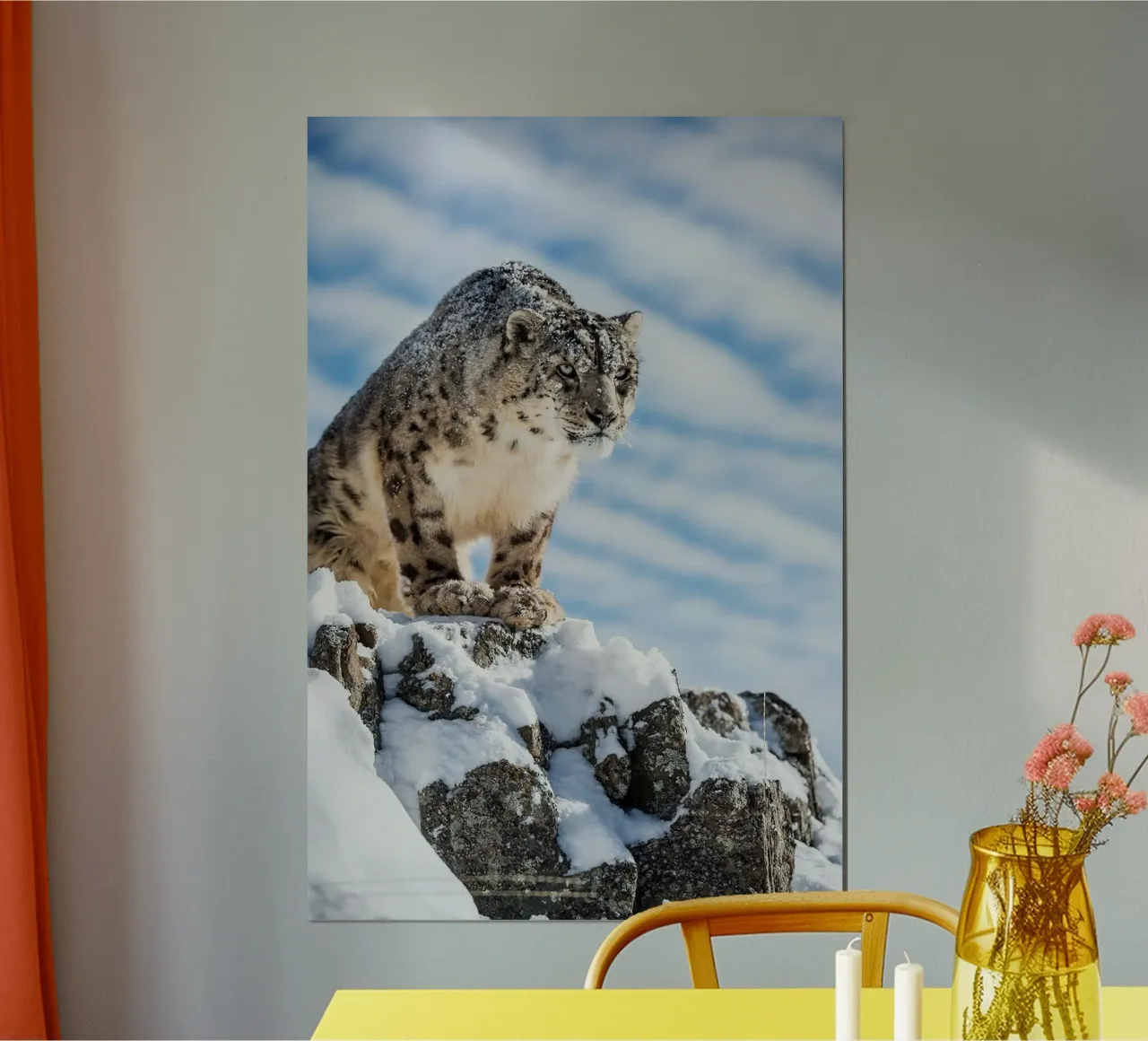Leopardo delle nevi (Panthera india) poster da David Jackson