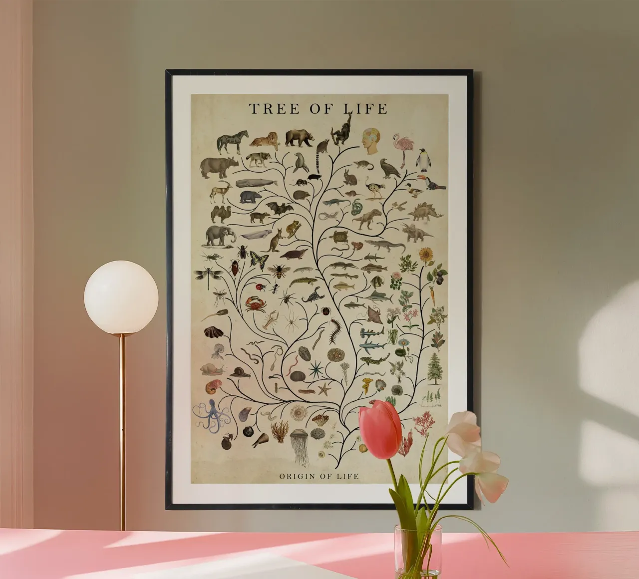 Albero della vita poster con telaio in plastica da David Jackson