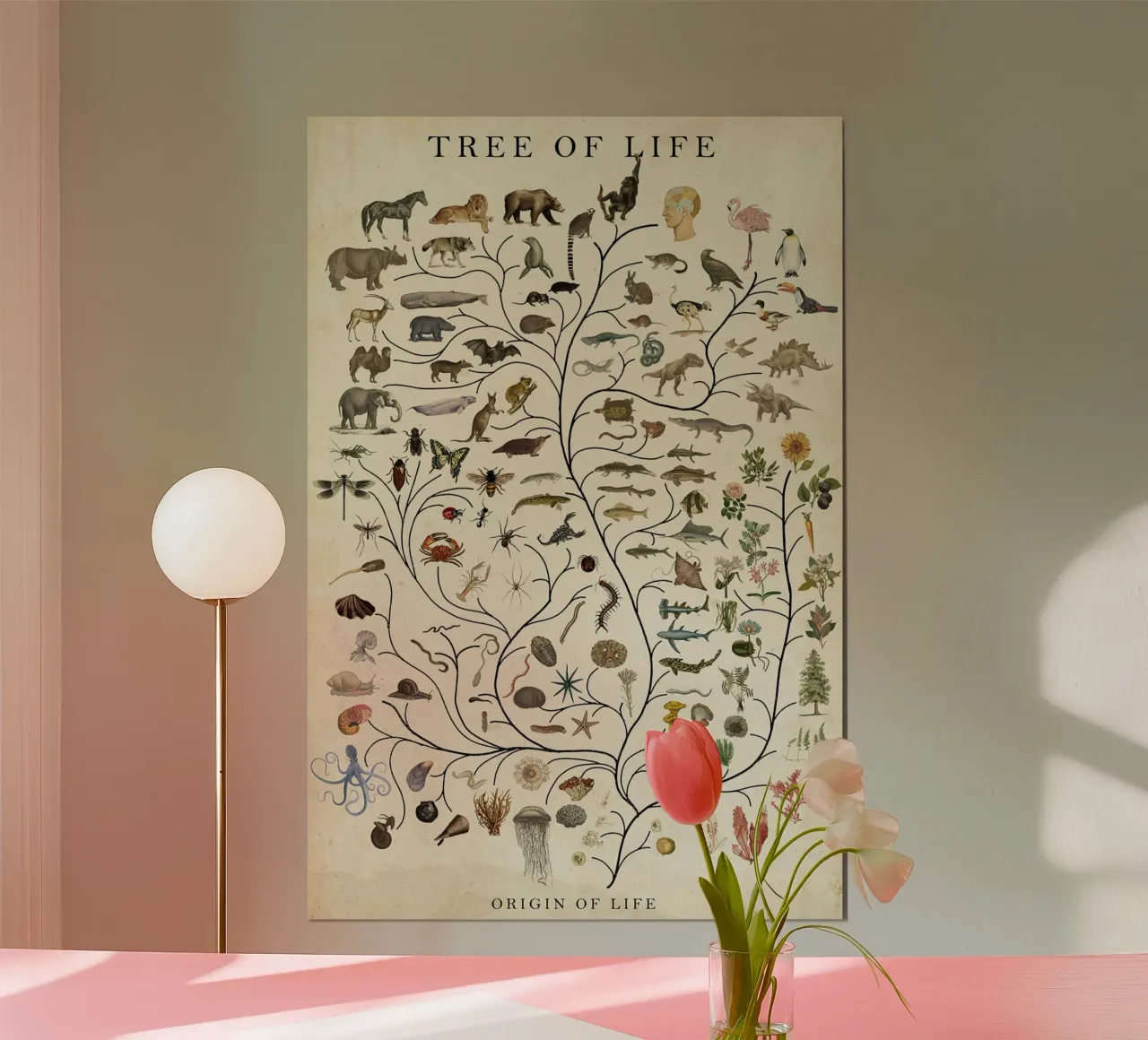 Albero della vita poster con telaio in plastica da David Jackson