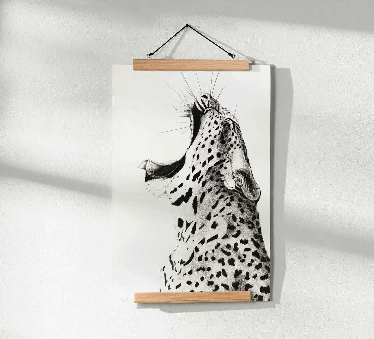 Leopardo sbadigliante poster da David Jackson