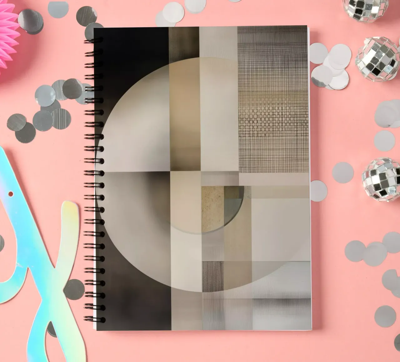 Abstract shapes spiral notebook by Imagine