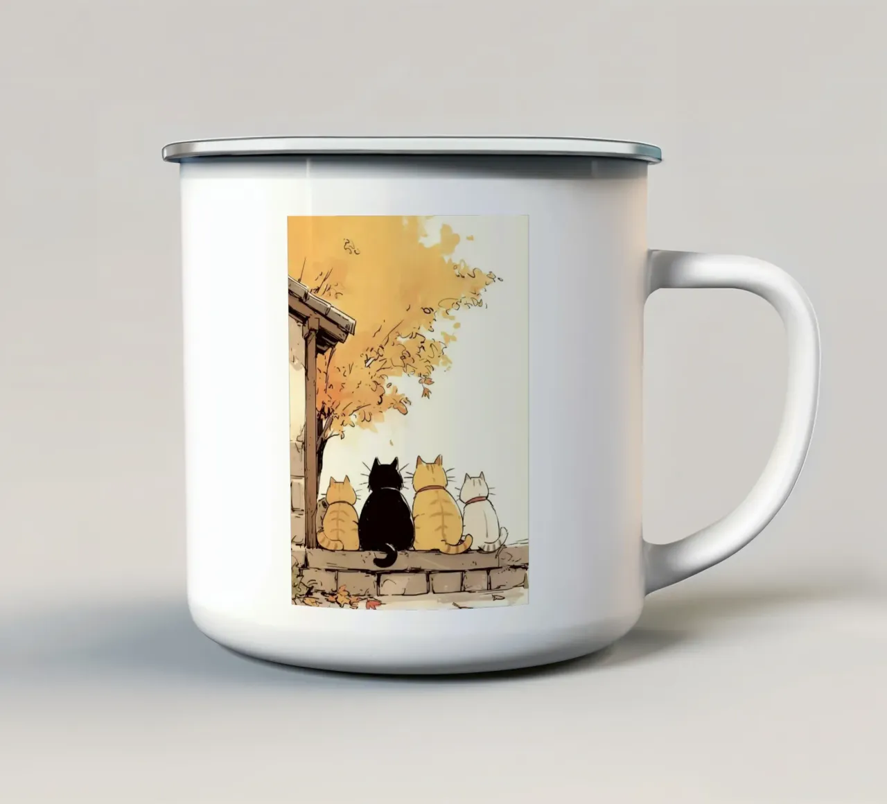 cats chill viewing nature tazza in smalto da Good days