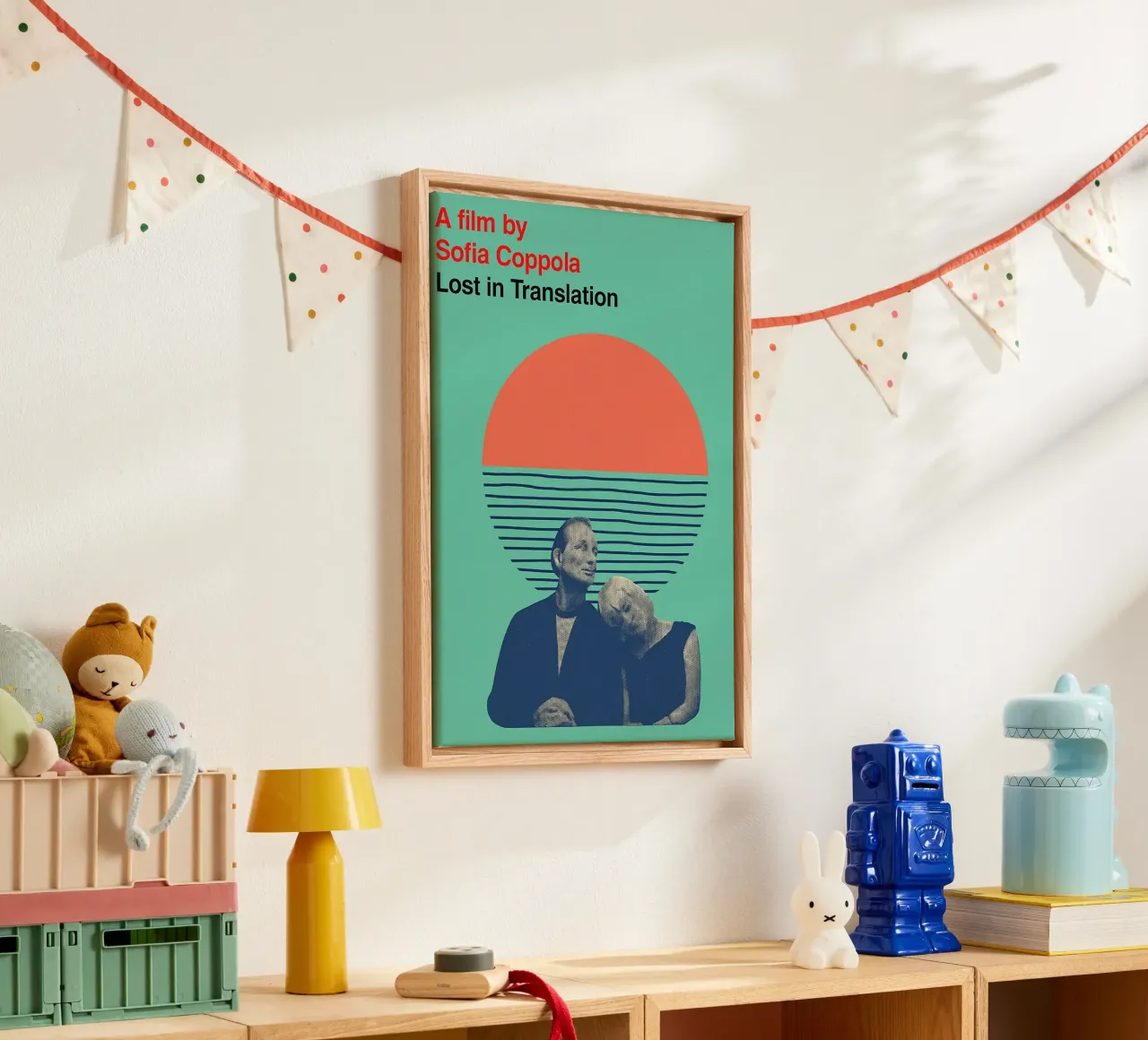 filmposter lost in translation tekening canvas met Baklijst van groogoals