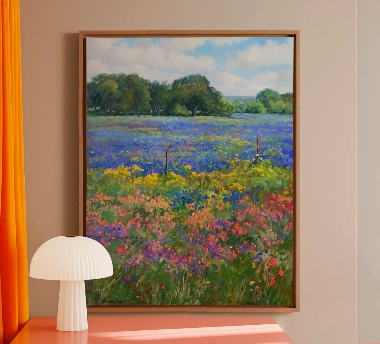 gradient color flower canvas with Floater frame by Good days