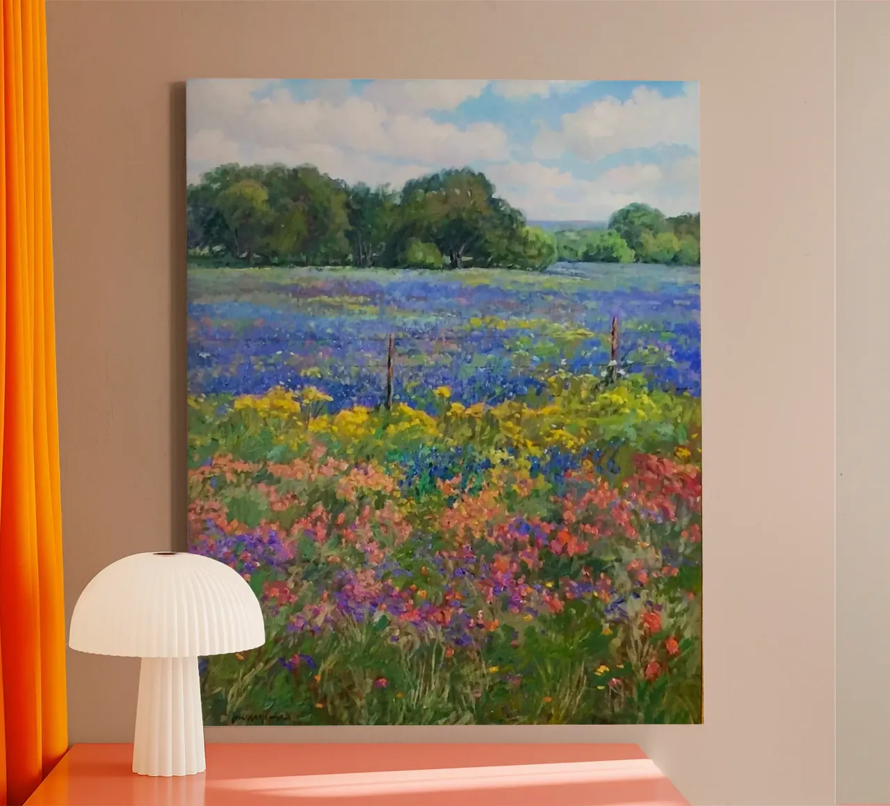 gradient color flower canvas with Floater frame by Good days