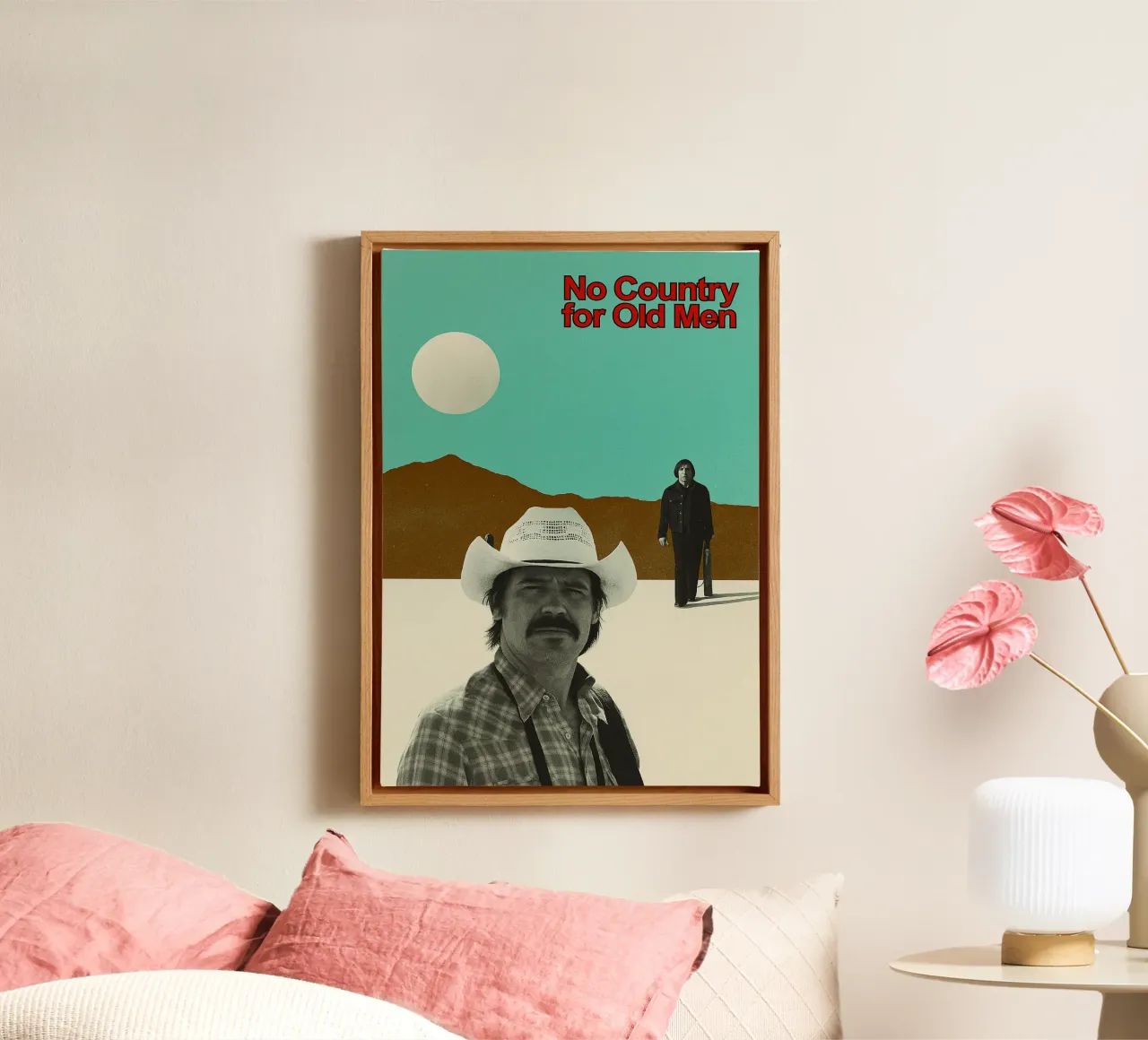 filmposter no country for old men tekening canvas met Baklijst van groogoals