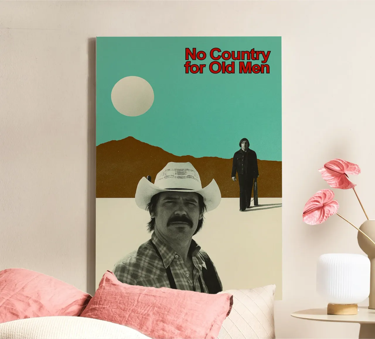 filmposter no country for old men tekening canvas met Baklijst van groogoals