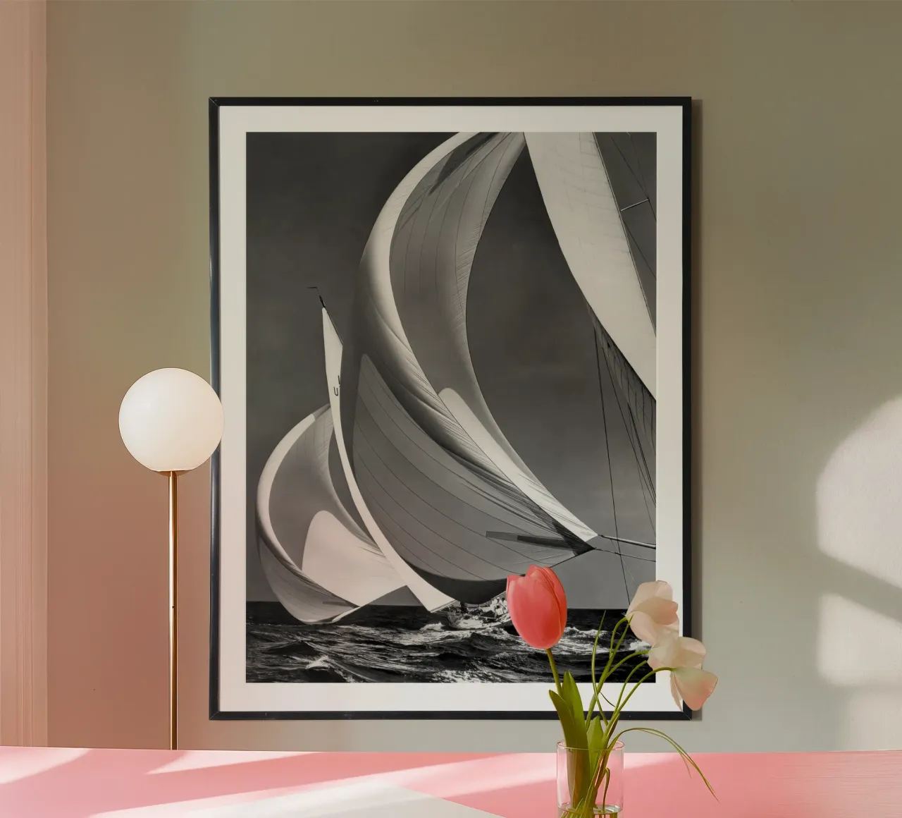 Spinakers su barche a vela da competizione, 1940 poster da vintgeseyn
