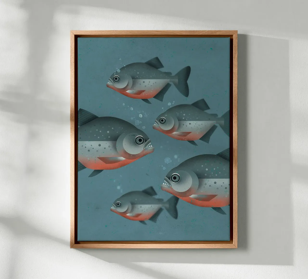 Piranha tela con Cornice a cassetta da David Jackson