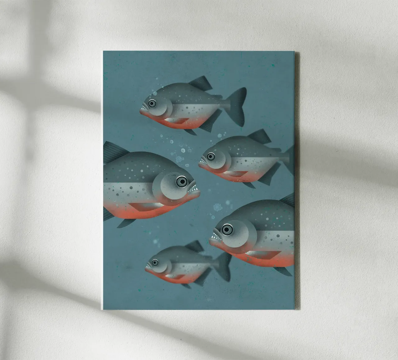 Piranha tela con Cornice a cassetta da David Jackson