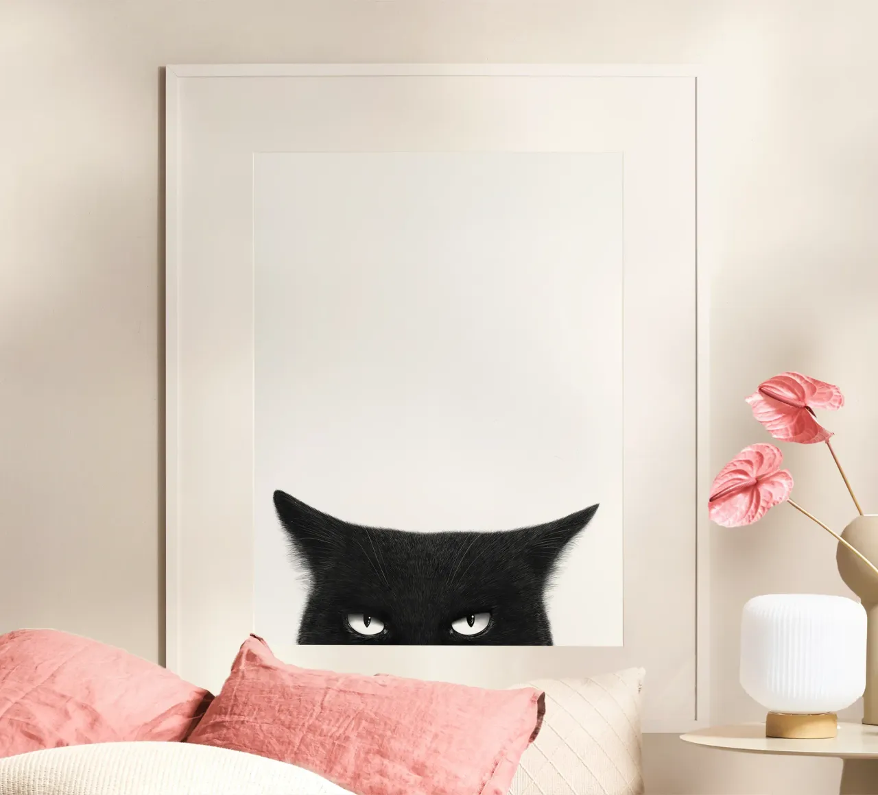 Gatto nero arrabbiato poster da David Jackson