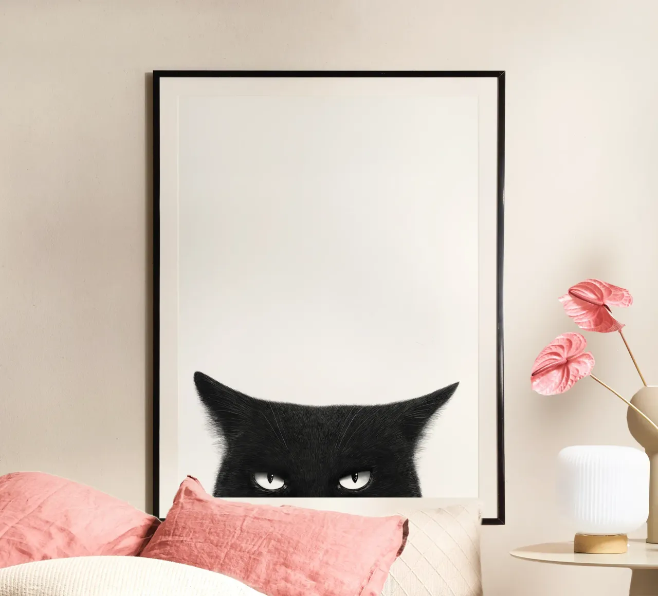 Gatto nero arrabbiato poster da David Jackson