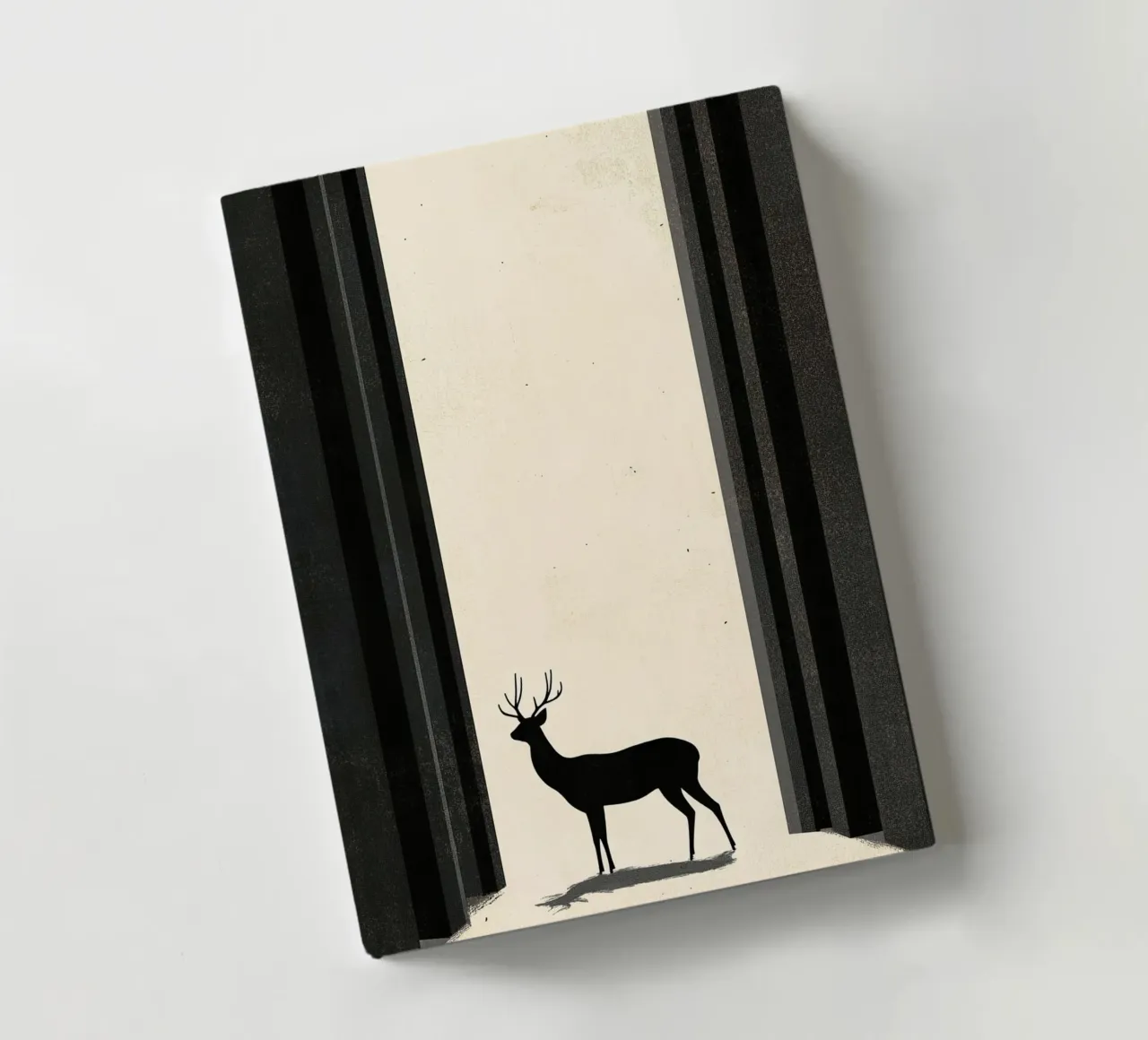 Serene Wanderer - Modern Minimalist Deer & Arches Art Print notebook by Synthaira