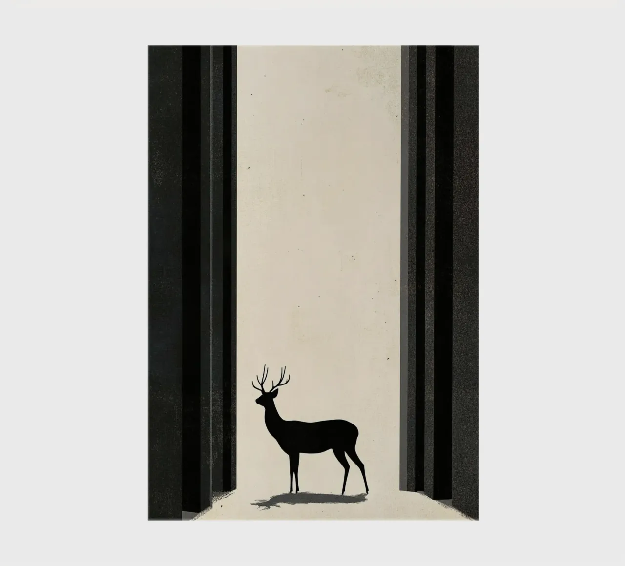 Serene Wanderer - Modern Minimalist Deer & Arches Art Print notebook by Synthaira