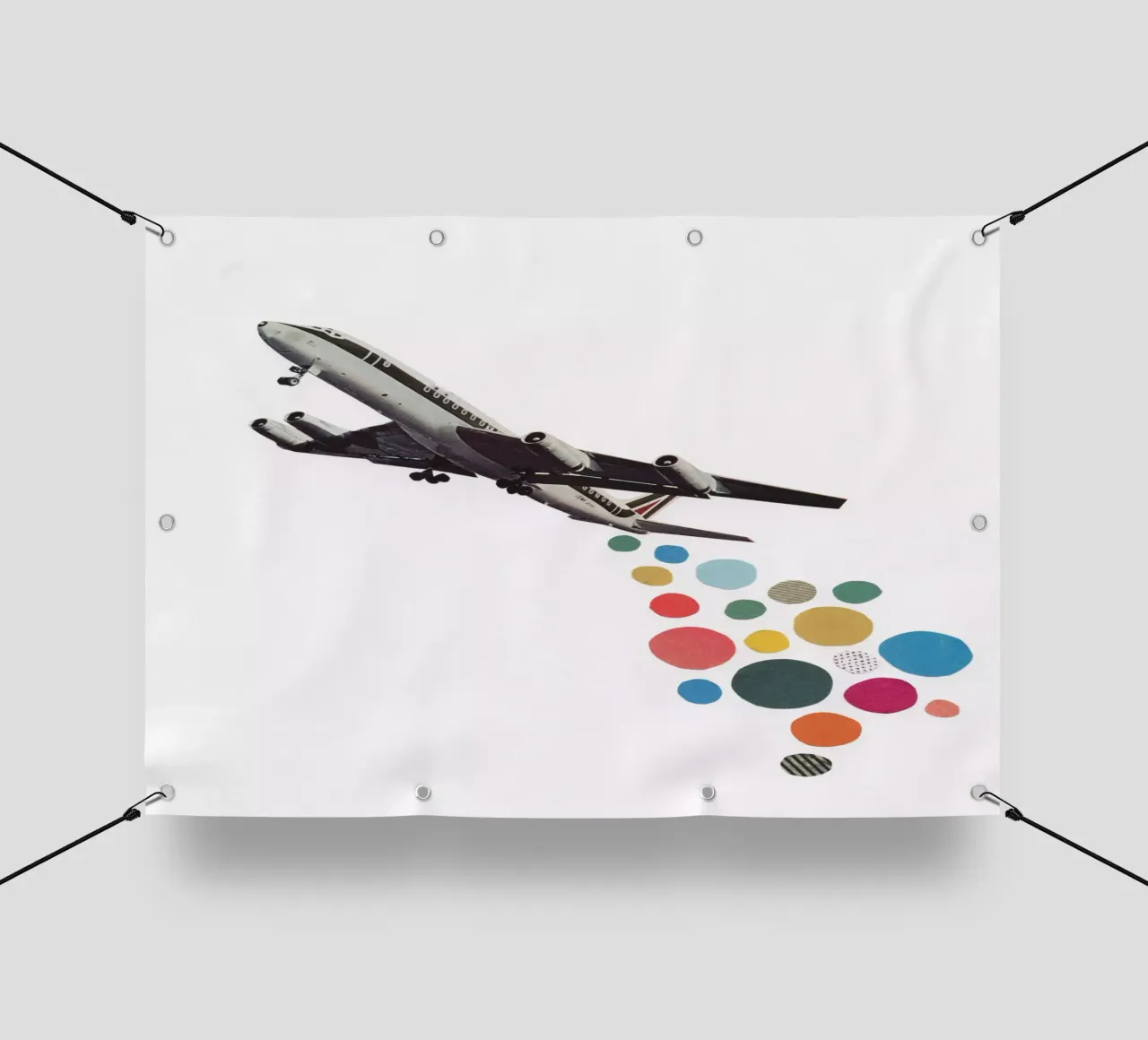 Partire con un aereo II telo in pvc da Cassia Beck Collage