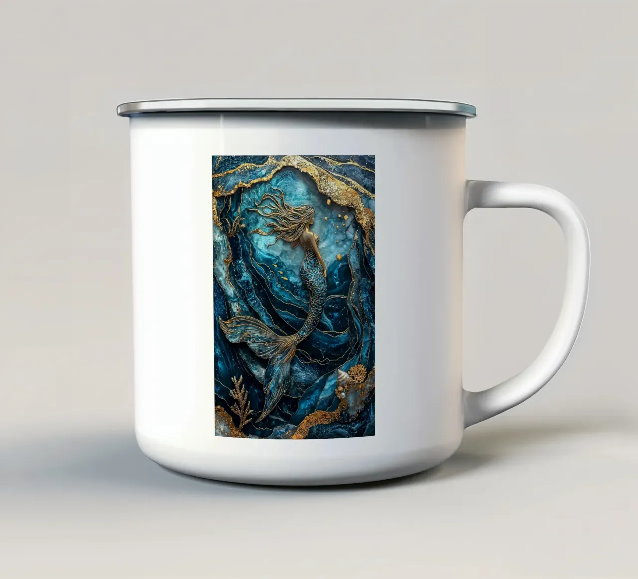 Golden Tide Siren tazza in smalto da Pixaverse