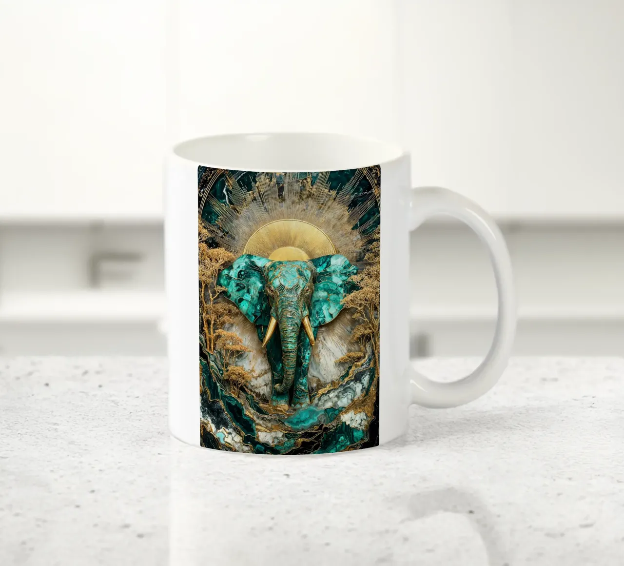 Emerald Dawn Majesty Kintsugi Art tazza in ceramica da Pixaverse
