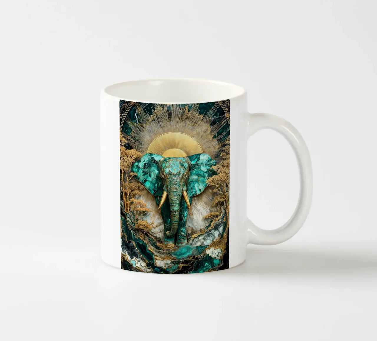Emerald Dawn Majesty Kintsugi Art tazza in ceramica da Pixaverse