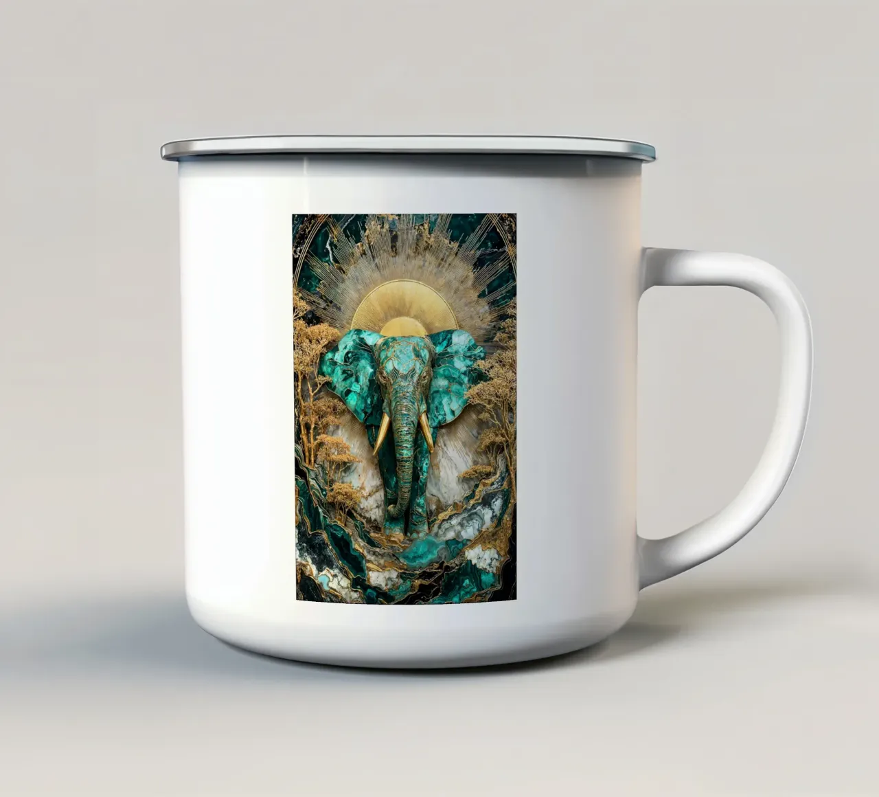 Emerald Dawn Majesty Kintsugi Art tazza in smalto da Pixaverse