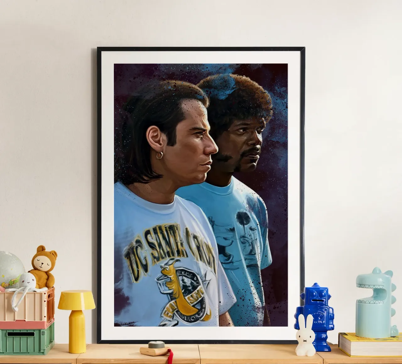 Lumache a banana, Pulp Fiction poster con telaio in alluminio da Oscar Frazier