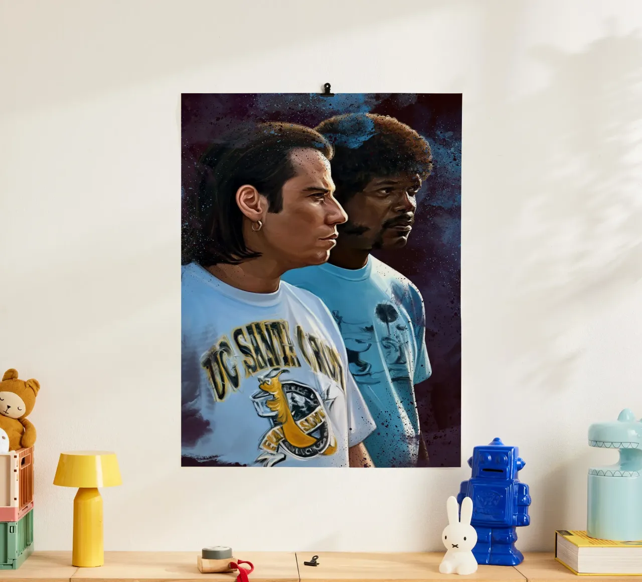 Lumache a banana, Pulp Fiction poster con telaio in alluminio da Oscar Frazier