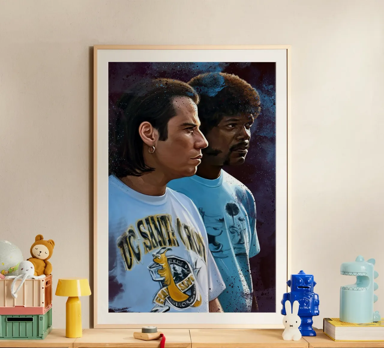 Lumache a banana, Pulp Fiction poster con telaio in alluminio da Oscar Frazier