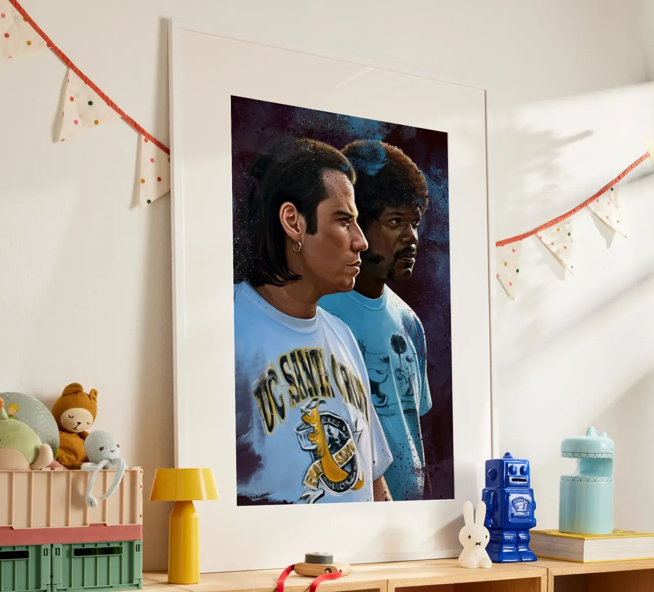 Lumache a banana, Pulp Fiction poster con telaio in alluminio da Oscar Frazier