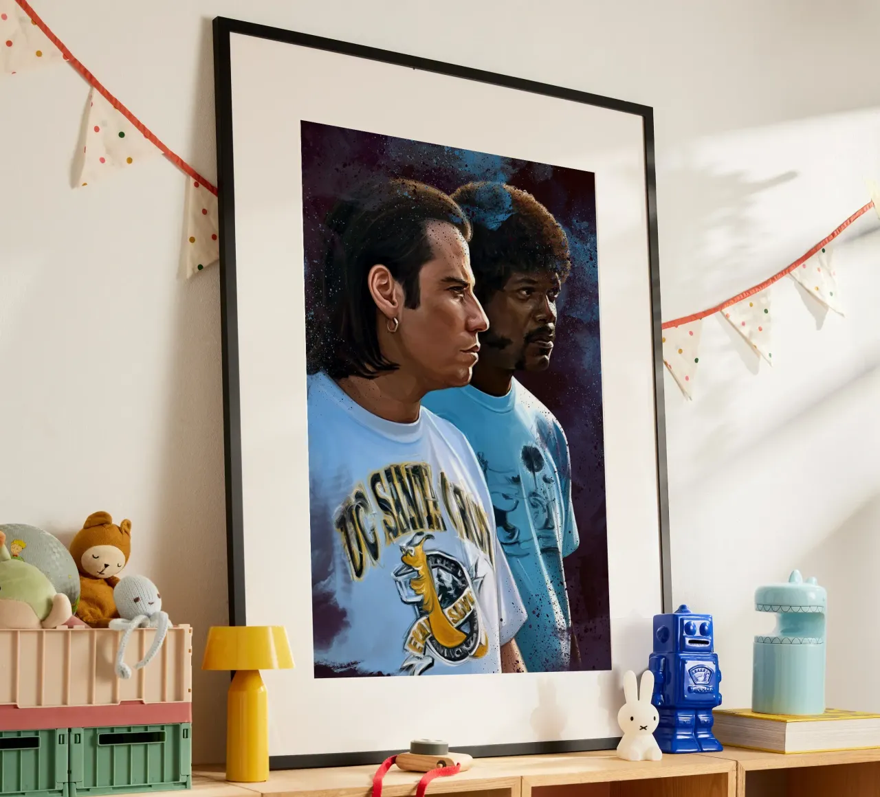 Lumache a banana, Pulp Fiction poster con telaio in alluminio da Oscar Frazier