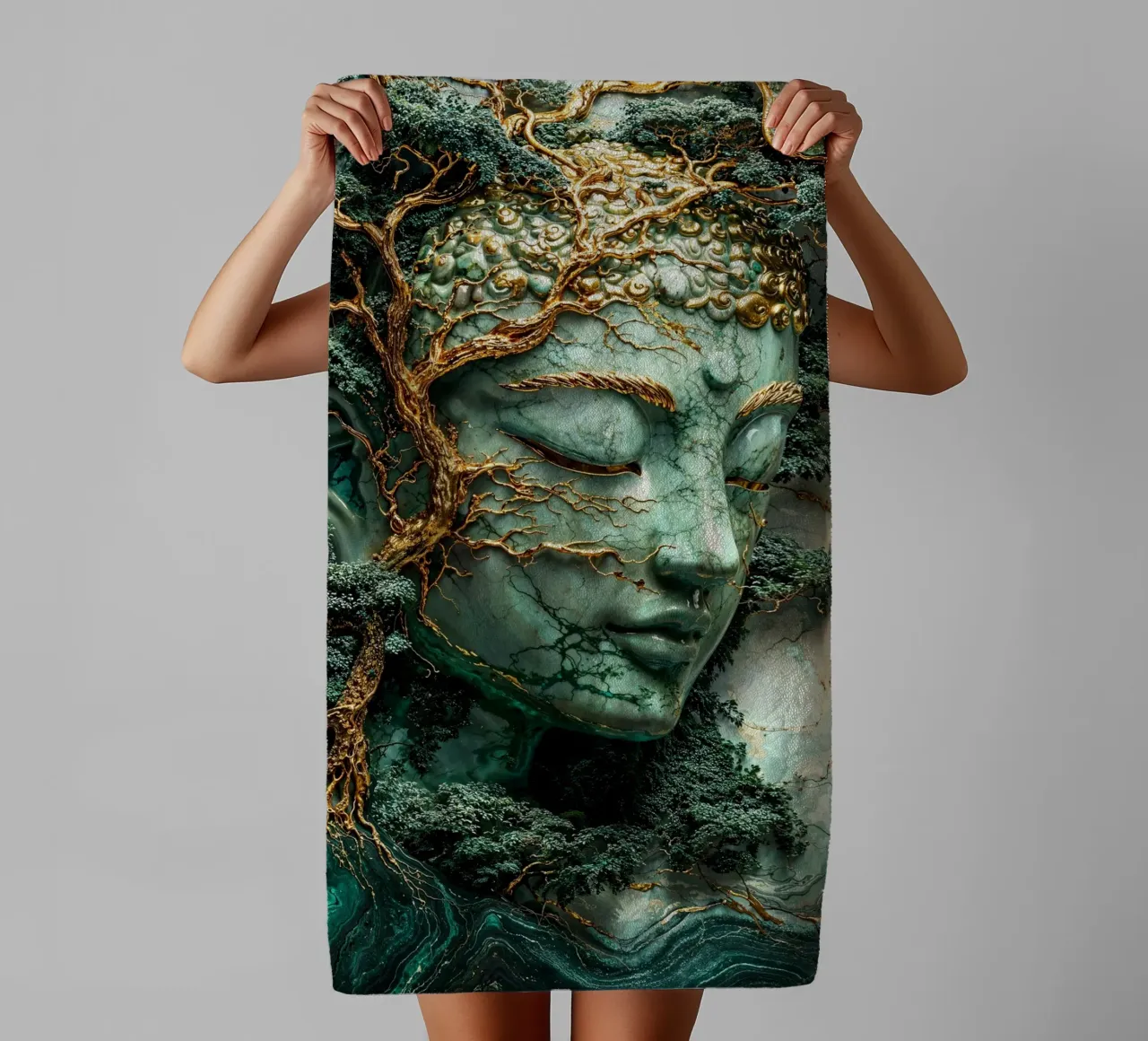 Enlightenment Through Nature asciugamano da bagno da Pixaverse