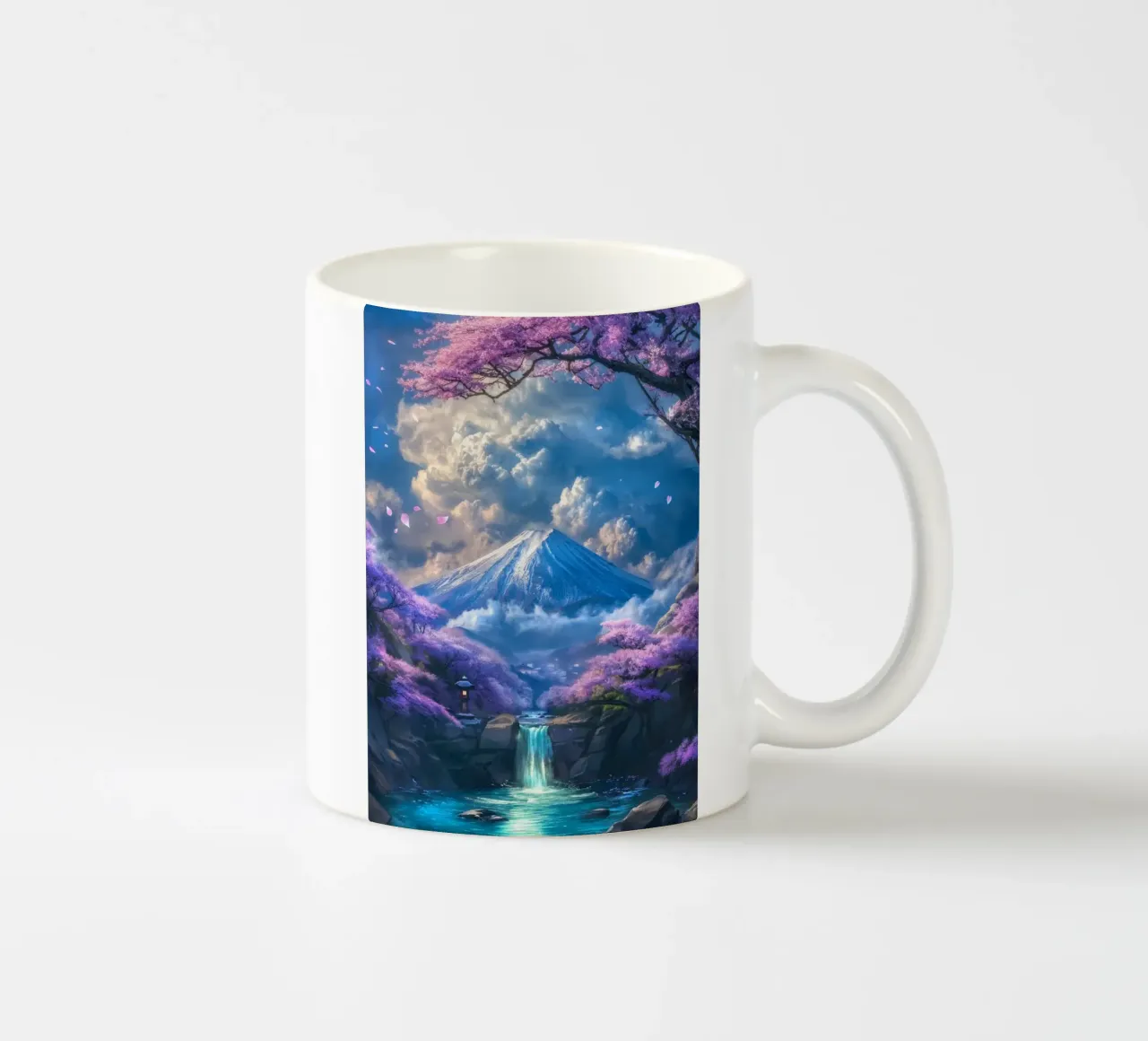 Sakura Falls of Fuji tazza in ceramica da Pixaverse