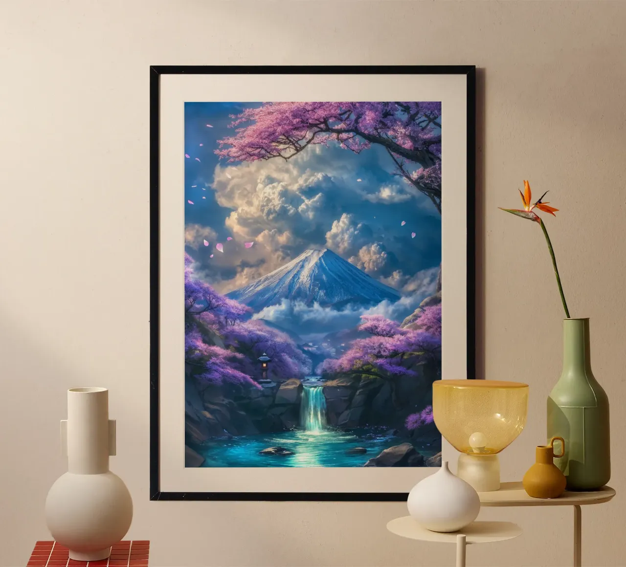 Sakura Falls of Fuji poster da Pixaverse