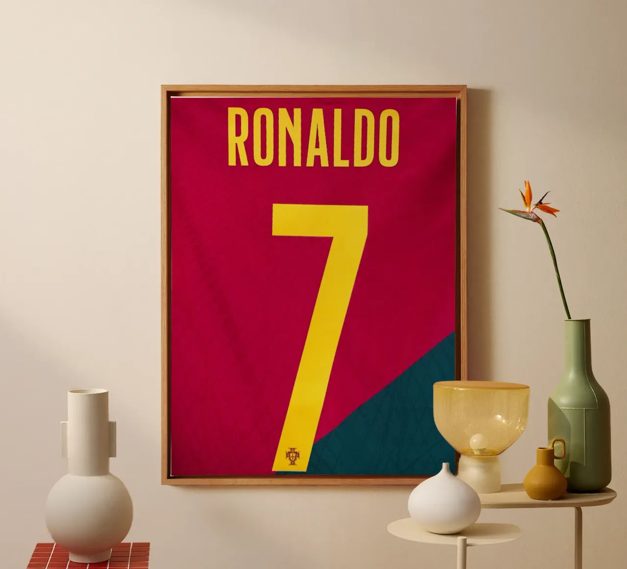 Maglia Cristiano Ronaldo Portogallo tela con Cornice a cassetta da dark eagle