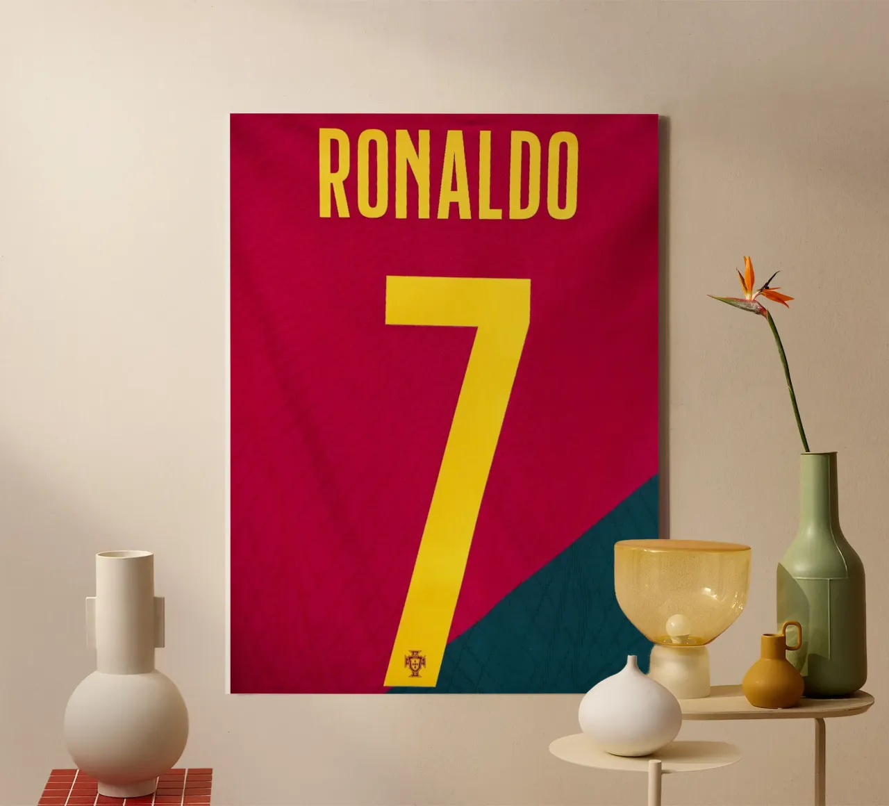Maglia Cristiano Ronaldo Portogallo tela con Cornice a cassetta da dark eagle