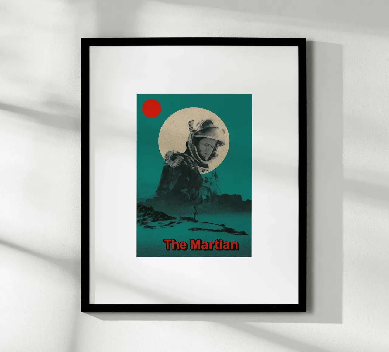 filmposter de marsmannetjes tekening poster met houten frame van groogoals