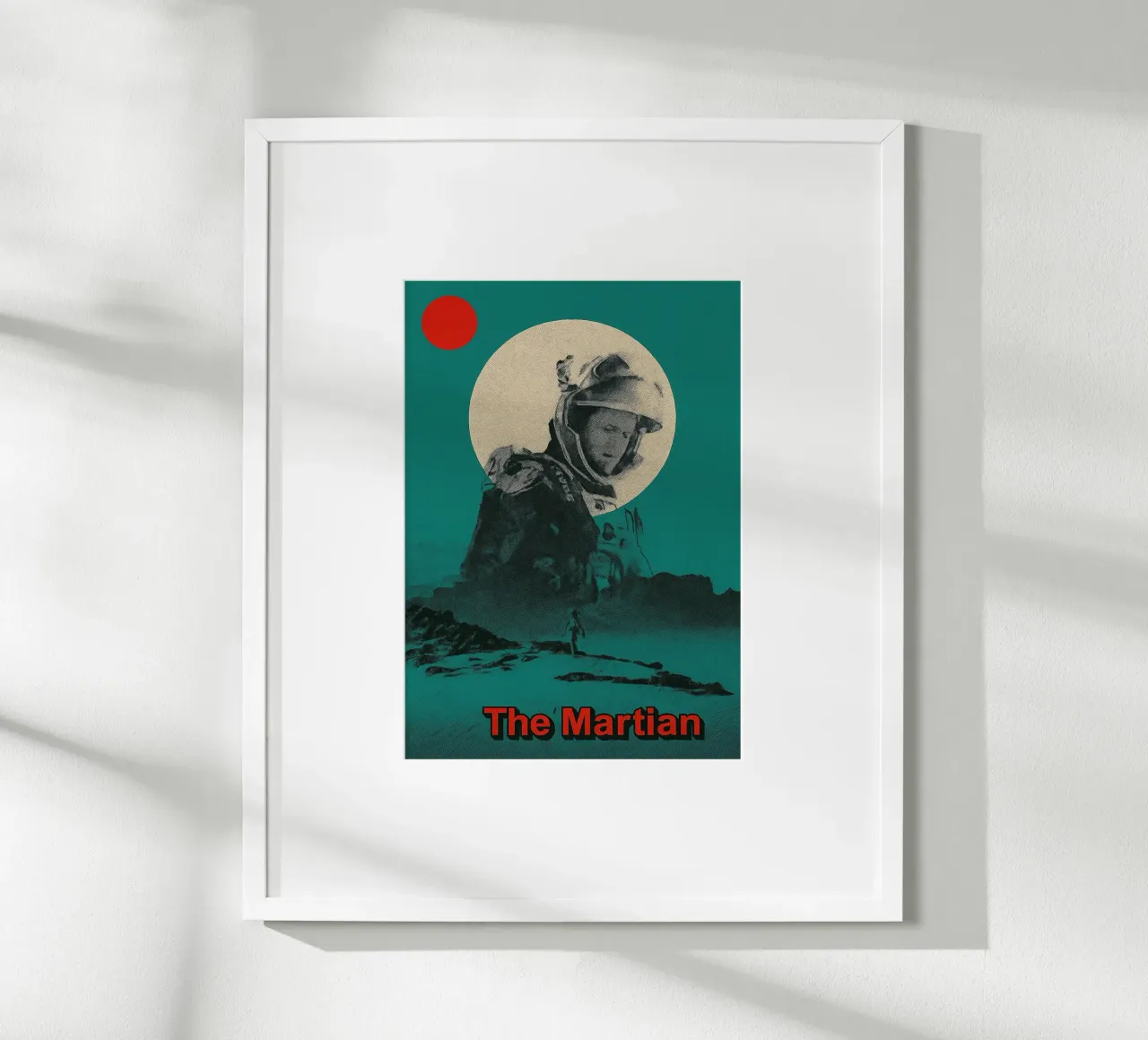 filmposter de marsmannetjes tekening poster met houten frame van groogoals