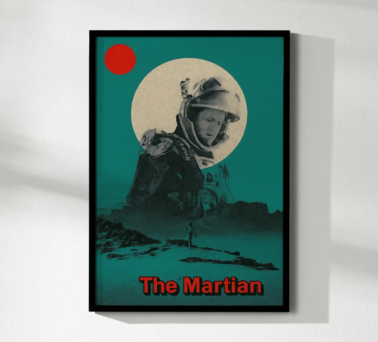 filmposter de marsmannetjes tekening poster met houten frame van groogoals