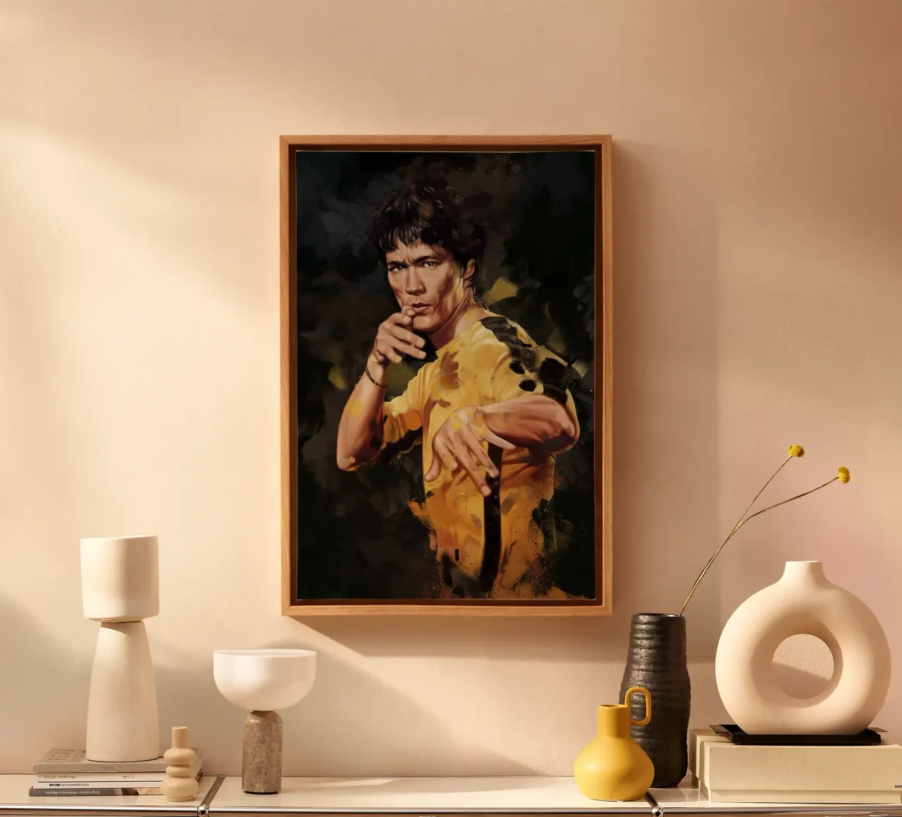 Bruce Lee di Dmitry Belov tela con Cornice a cassetta da Oscar Frazier