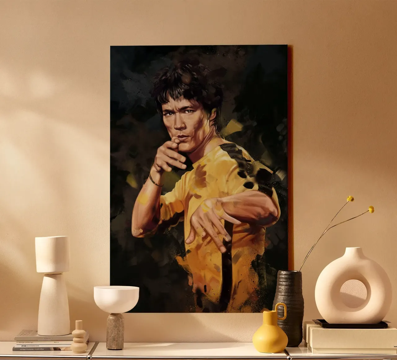 Bruce Lee di Dmitry Belov tela con Cornice a cassetta da Oscar Frazier