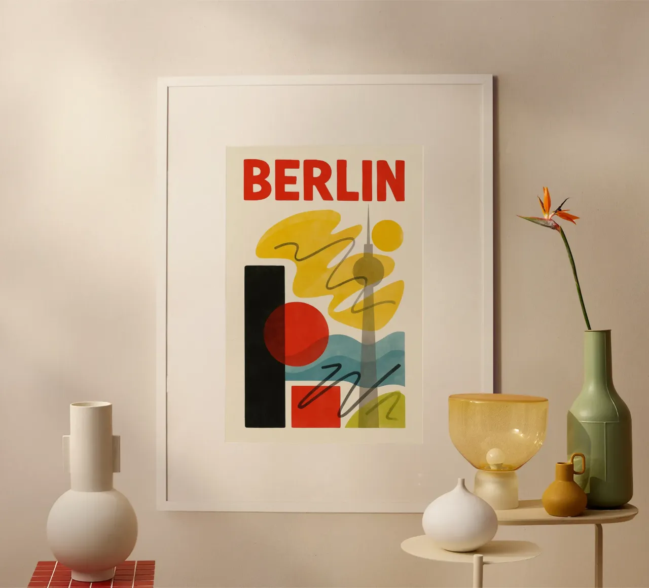 Poster Berlijn - Moderne en stedelijke abstracte poster poster van JETLAG | affiches voyage